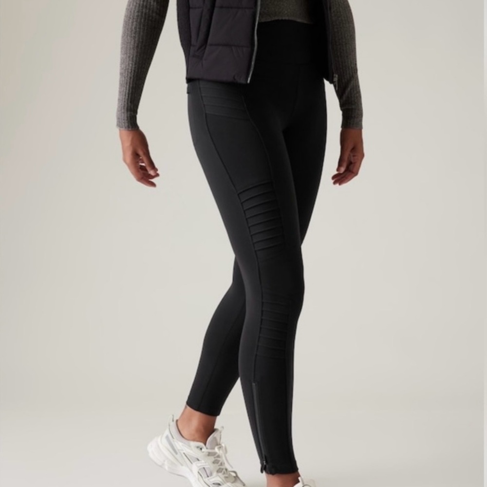 Athleta Women's‎ Black Delancey Moto Tights New with Tags Size XXS